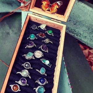 Random Crystal Ring in Stainless Steel